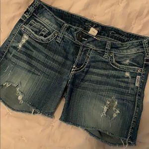 Silver Jean shorts. Summer ending sale